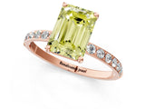 Rose gold Fancy Yellow Emerald  Diamond Pavé Band with Six-Prong Setting_28