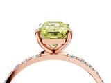 Rose gold Fancy Yellow Emerald  Diamond Pavé Band with Six-Prong Setting_31