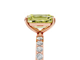 Rose gold Fancy Yellow Emerald  Diamond Pavé Band with Six-Prong Setting_32