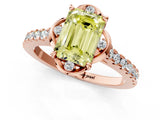Rose gold Fancy Yellow Emerald  Diamond Pave Band with Floral Prong Setting_28