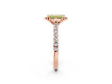 Rose gold Fancy Yellow Emerald  Diamond Pave Band with Floral Prong Setting_29