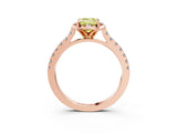 Rose gold Fancy Yellow Emerald  Diamond Pave Band with Floral Prong Setting_30