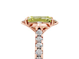 Rose gold Fancy Yellow Emerald  Diamond Pave Band with Floral Prong Setting_32
