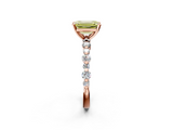 Rose gold Fancy Yellow Emerald  Diamond Prong Set Engagement Ring with Pave Band_200