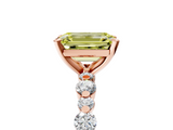 Rose gold Fancy Yellow Emerald  Diamond Prong Set Engagement Ring with Pave Band_203