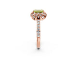 Rose gold Fancy Yellow Emerald  Diamond Solitaire Ring with Shared Prong Pavé Band_55