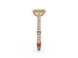 Rose gold Fancy Yellow Emerald  Diamond Solitaire with Pave Band and Six-Prong Setting_22