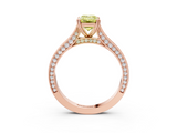 Rose gold Fancy Yellow Emerald  Diamond Solitaire with Pave Band and Six-Prong Setting_23
