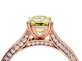 Rose gold Fancy Yellow Emerald  Diamond Solitaire with Pave Band and Six-Prong Setting_24