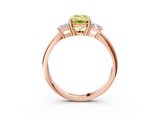 Rose gold Fancy Yellow Emerald  Diamond Three-Stone Ring with Trapezoid Side Stones and Prong Setting_20