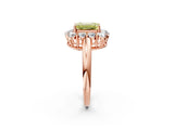 Rose gold Fancy Yellow Emerald  Halo Cluster Diamond Engagement Ring with Prong Setting and Polished Band_53