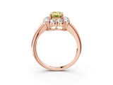 Rose gold Fancy Yellow Emerald  Halo Cluster Diamond Engagement Ring with Prong Setting and Polished Band_54