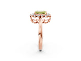Rose gold Fancy Yellow Emerald  Halo Cluster Diamond Engagement Ring with Solitaire Band and Prong Setting_51