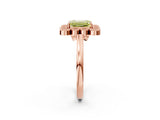 Rose gold Fancy Yellow Emerald  Halo Diamond Cluster Engagement Ring with Milgrain Bezel Setting and Solitaire Band_29