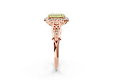 Rose gold Fancy Yellow Emerald  Halo Diamond Engagement Ring with Filigree Band and Four-Prong Setting_83