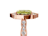 Rose gold Fancy Yellow Emerald  Halo Diamond Engagement Ring with Milgrain Band and Four-Prong Setting_41