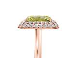 Rose gold Fancy Yellow Emerald  Halo Diamond Engagement Ring with Solitaire Band and Four-Prong Setting_24