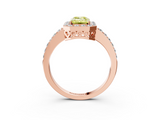 Rose gold Fancy Yellow Emerald  Halo Diamond Pavé Band Ring with Prong Setting_23
