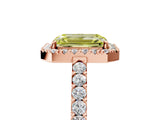 Rose gold Fancy Yellow Emerald  Halo Diamond Pavé Solitaire Ring_38