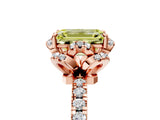 Rose gold Fancy Yellow Emerald  Halo Diamond Pave Band Ring with Four-Prong Setting_20