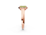 Rose gold Fancy Yellow Emerald  Halo Diamond Ring with Cathedral Band and Four-Prong Setting_51