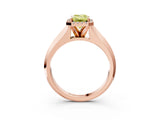 Rose gold Fancy Yellow Emerald  Halo Diamond Ring with Cathedral Band and Four-Prong Setting_52