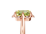 Rose gold Fancy Yellow Emerald  Halo Diamond Ring with Round Cluster Setting, Solitaire Band, and Four-Prong Setting_54