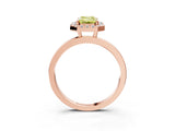 Rose gold Fancy Yellow Emerald  Halo Diamond Solitaire with Pavé Band and Four-Prong Setting_95