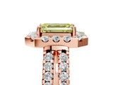 Rose gold Fancy Yellow Emerald  Halo Diamond Split Shank Engagement Ring with Prong Setting_44