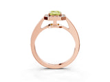 Rose gold Fancy Yellow Emerald  Halo Pavé Diamond Engagement Ring with Bezel Setting_38