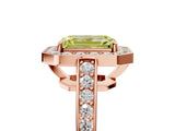 Rose gold Fancy Yellow Emerald  Halo Pavé Diamond Engagement Ring with Bezel Setting_40