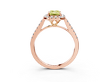 Rose gold Fancy Yellow Emerald  Halo Pavé Diamond Engagement Ring with Four-Prong Setting_6
