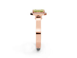 Rose gold Fancy Yellow Emerald  Halo Pave Split Shank Prong Setting Ring_53
