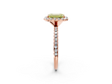 Rose gold Fancy Yellow Emerald  Halo Round Diamond Pavé Band Four-Prong Ring_5