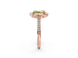 Rose gold Fancy Yellow Emerald  Halo Round Diamond Pave Band with Four-Prong Setting_40