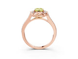 Rose gold Fancy Yellow Emerald  Halo Round Diamond Pave Band with Four-Prong Setting_41