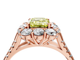 Rose gold Fancy Yellow Emerald  Halo Split Shank Diamond Engagement Ring with Pave Band and Four-Prong Setting_57