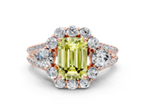 Rose gold Fancy Yellow Emerald  Halo Split Shank Diamond Engagement Ring with Prong Setting_20