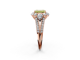 Rose gold Fancy Yellow Emerald  Halo Split Shank Diamond Engagement Ring with Prong Setting_22
