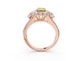 Rose gold Fancy Yellow Emerald  Halo Split Shank Diamond Engagement Ring with Prong Setting_23