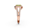 Rose gold Fancy Yellow Emerald  Halo Split Shank Diamond Ring with Four-Prong Setting_34