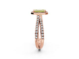 Rose gold Fancy Yellow Emerald  Halo Split Shank Diamond Ring with Pavé Setting_28