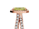 Rose gold Fancy Yellow Emerald  Halo Split Shank Diamond Ring with Pavé Setting_31