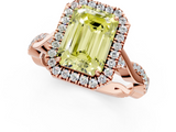 Rose gold Fancy Yellow Emerald  Halo Twist Band Solitaire Ring_20