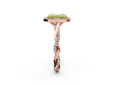 Rose gold Fancy Yellow Emerald  Halo Twist Band Solitaire Ring_21