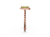 Rose gold Fancy Yellow Emerald  Halo Twisted Band Four-Prong Diamond Ring_22