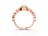 Rose gold Fancy Yellow Emerald  Milgrain Marquise Diamond Twist Band Ring_64