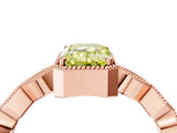 Rose gold Fancy Yellow Emerald  Milgrain Marquise Diamond Twist Band Ring_65