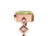 Rose gold Fancy Yellow Emerald  Milgrain Marquise Diamond Twist Band Ring_66