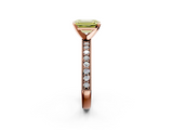 Rose gold Fancy Yellow Emerald  Milgrain Pave Diamond Engagement Ring with Four-Prong Setting_141